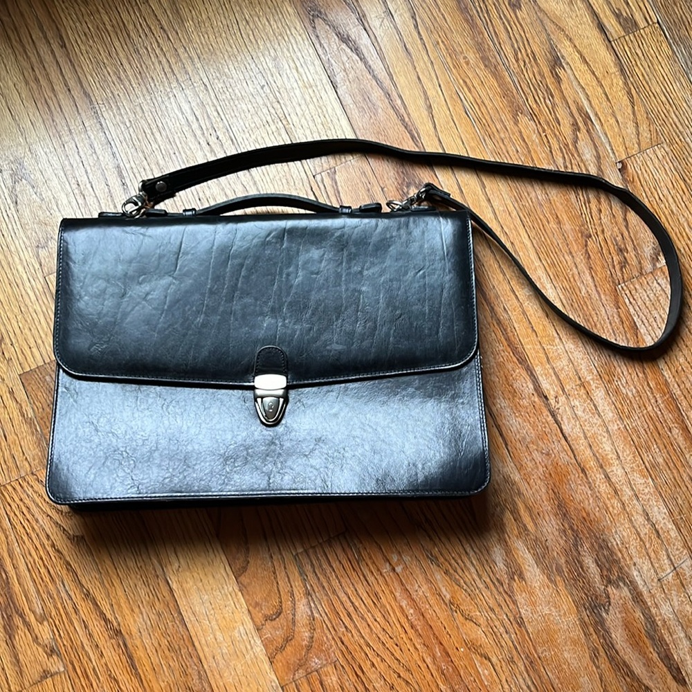Alessandro Venanzi genuine leather briefcase carry on